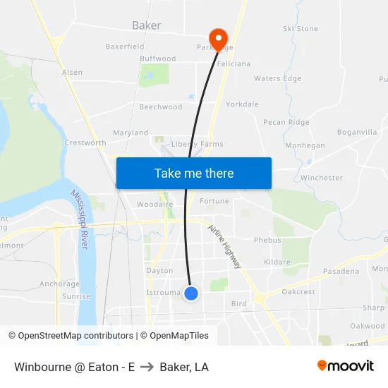 Winbourne @ Eaton - E to Baker, LA map