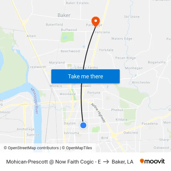 Mohican-Prescott @ Now Faith Cogic - E to Baker, LA map