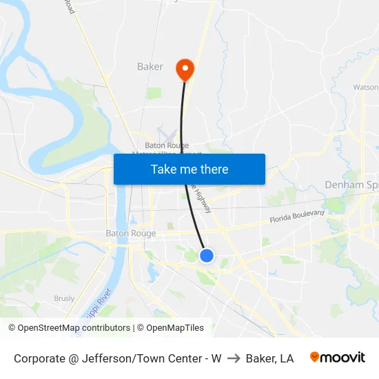 Corporate @ Jefferson/Town Center - W to Baker, LA map