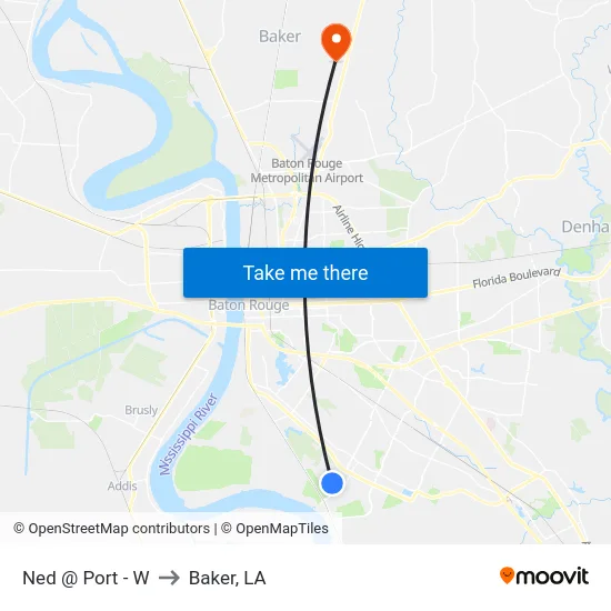 Ned @ Port - W to Baker, LA map