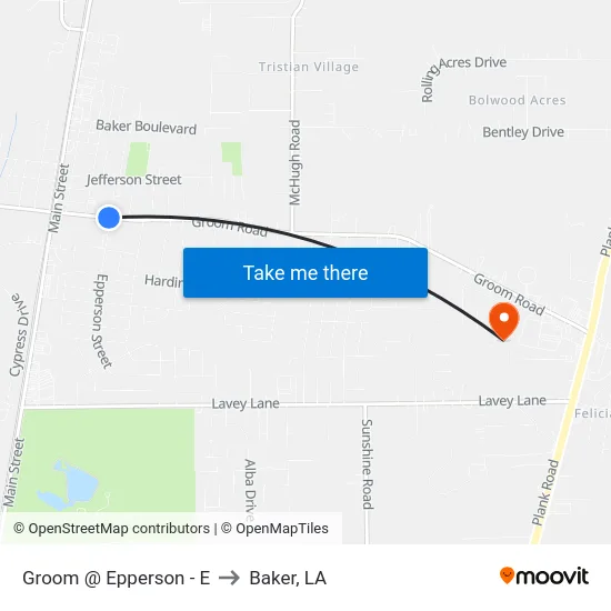 Groom @ Epperson - E to Baker, LA map