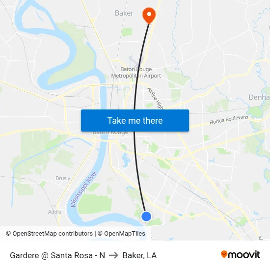 Gardere @ Santa Rosa - N to Baker, LA map