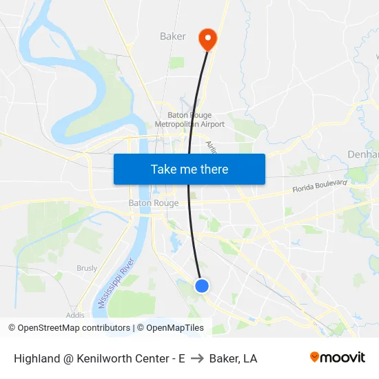 Highland @ Kenilworth Center - E to Baker, LA map