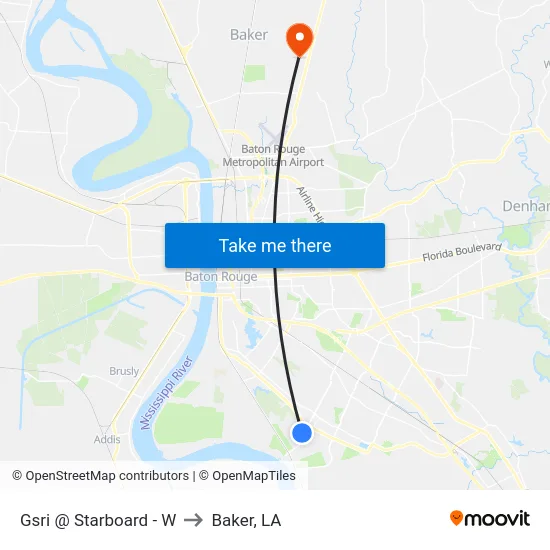 Gsri @ Starboard - W to Baker, LA map