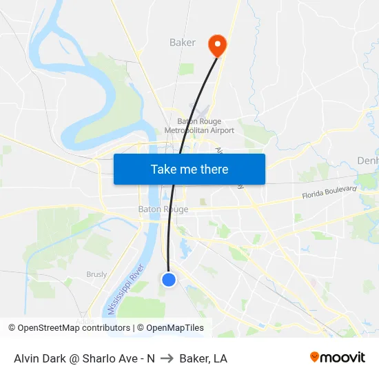 Alvin Dark @ Sharlo Ave - N to Baker, LA map