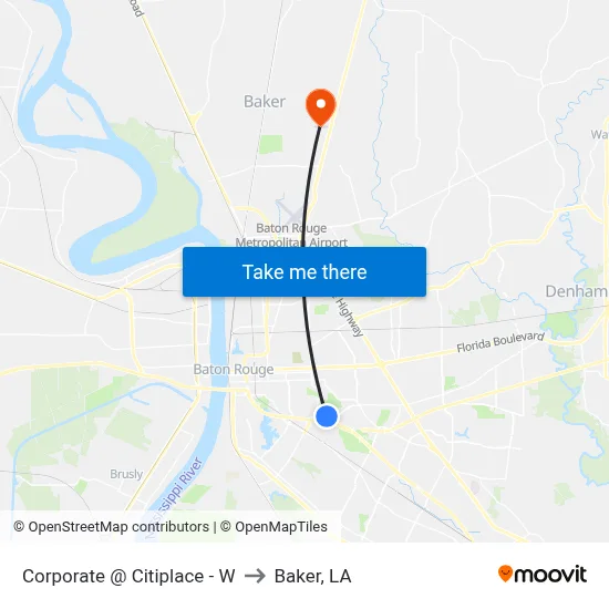 Corporate @ Citiplace - W to Baker, LA map