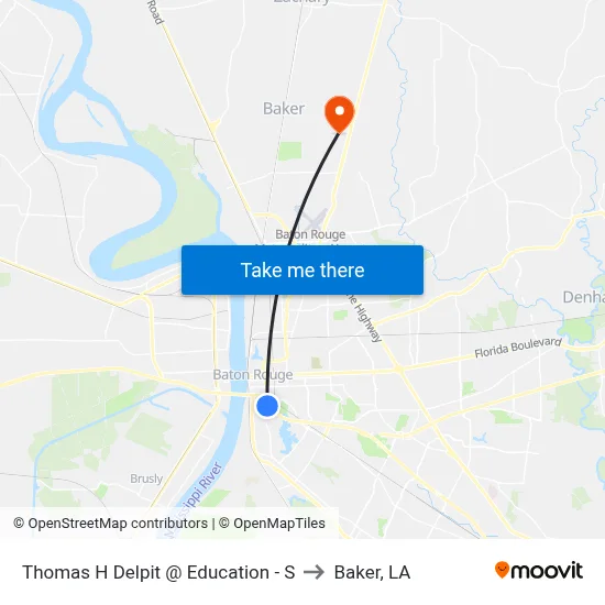 Thomas H Delpit @ Education - S to Baker, LA map