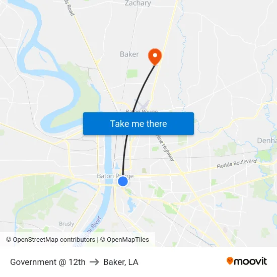 Government @ 12th to Baker, LA map