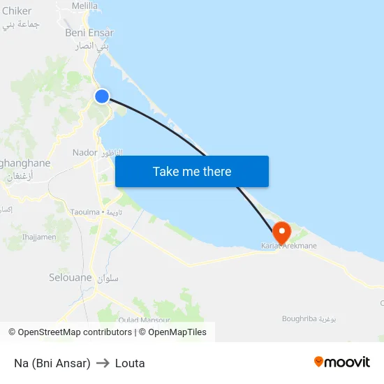 Na (Bni Ansar) to Louta map