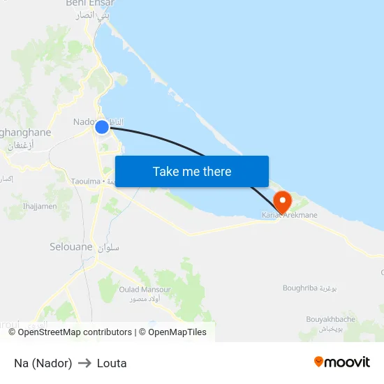 Na (Nador) to Louta map