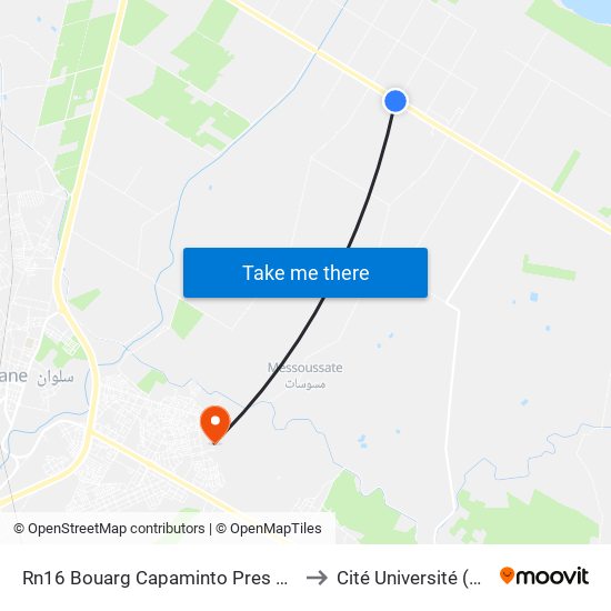 Rn16 Bouarg Capaminto Pres De Agrossar to Cité Université (Faculté) map