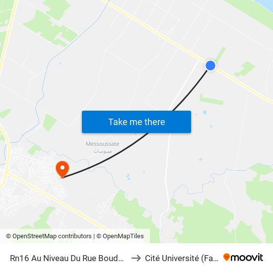 Rn16 Au Niveau Du Rue Boudouaser R to Cité Université (Faculté) map