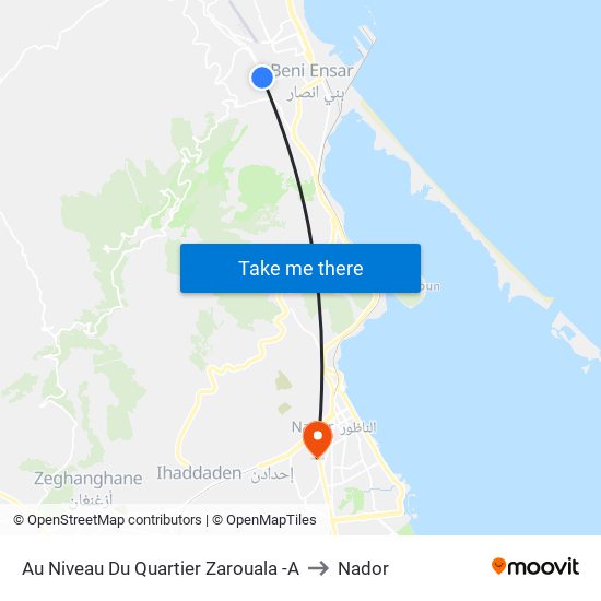Au Niveau Du Quartier Zarouala -A to Nador map