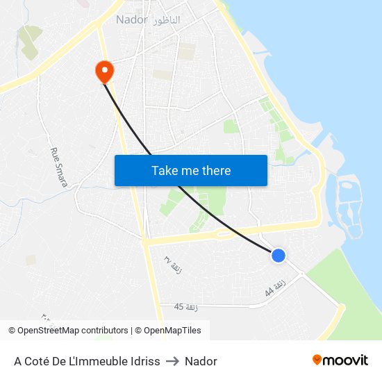 A Coté De L'Immeuble Idriss to Nador map