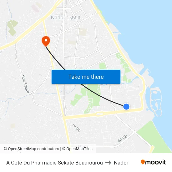 Next to Sekate Bouarourou Pharmacy to Nador map