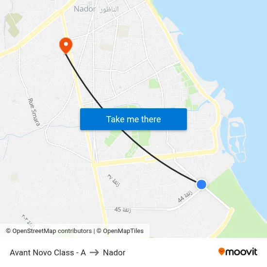 Before Novo Class - A to Nador map