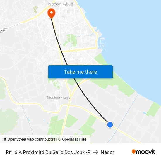 Rn16 A Proximité Du Salle Des Jeux -R to Nador map