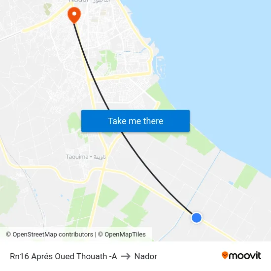 RN16 After Thouath River -A to Nador map