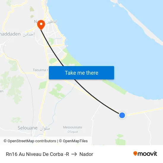 N16 At Corba - R to Nador map