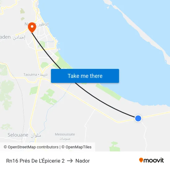 N16 Near Grocery Store 2 to Nador map