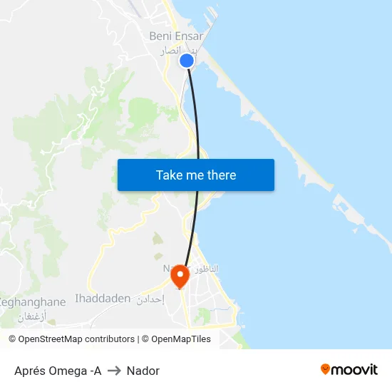 Aprés Omega -A to Nador map