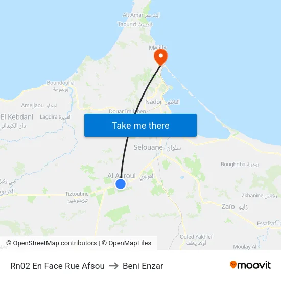 Rn02 En Face Rue Afsou to Beni Enzar map