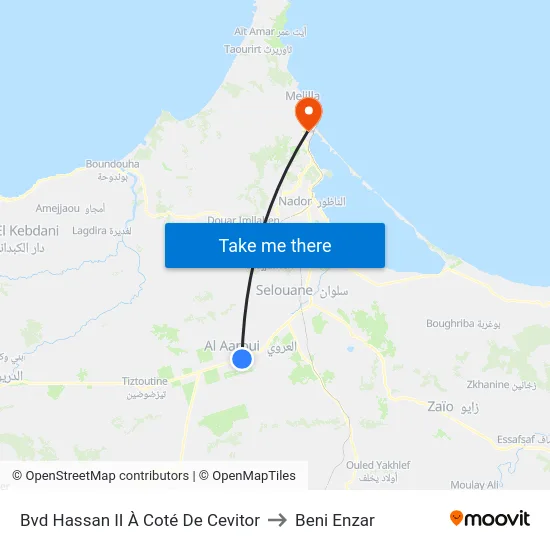 Bvd Hassan II À Coté De Cevitor to Beni Enzar map