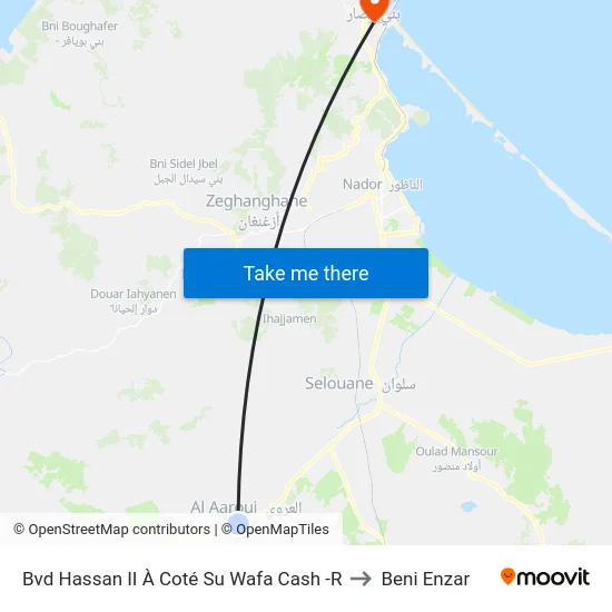 Bvd Hassan II À Coté Su Wafa Cash -R to Beni Enzar map