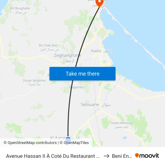 Avenue Hassan II À Coté Du Restaurant Aberkani to Beni Enzar map