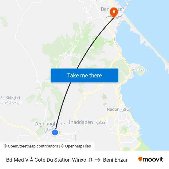 Bd Med V À Coté Du Station Winxo -R to Beni Enzar map