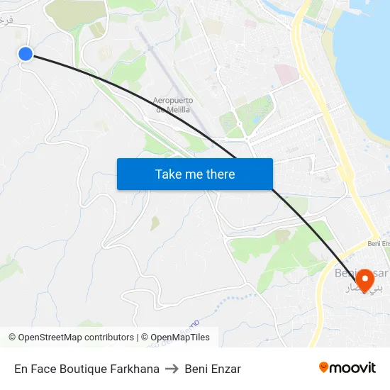 En Face Boutique Farkhana to Beni Enzar map