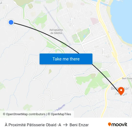 À Proximité Pâtisserie Obaid -A to Beni Enzar map