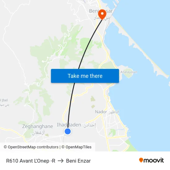 R610 Avant L'Onep -R to Beni Enzar map