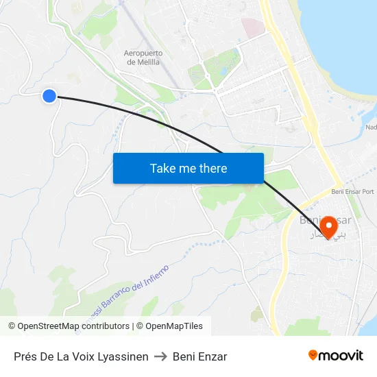 Prés De La Voix Lyassinen to Beni Enzar map