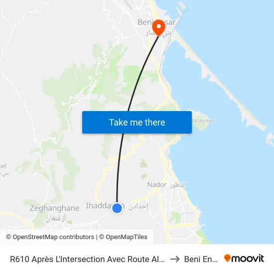 R610 Après L'Intersection Avec  Route Al Jadid to Beni Enzar map