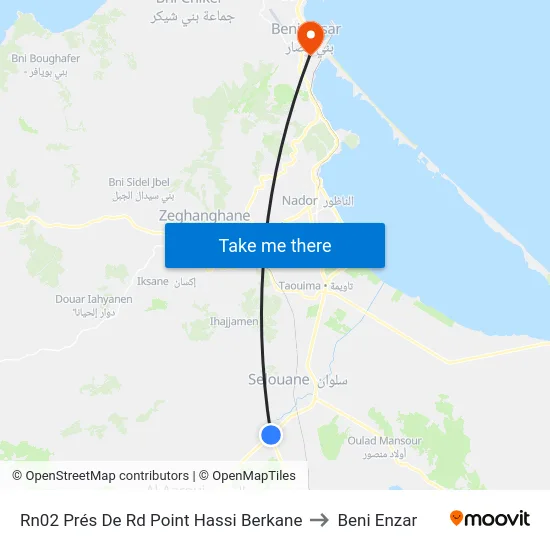 Rn02 Prés De Rd Point Hassi Berkane to Beni Enzar map