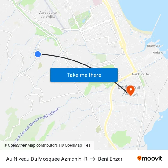 Au Niveau Du Mosquée Azmanin -R to Beni Enzar map