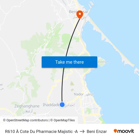R610 À Cote Du Pharmacie Majistic -A to Beni Enzar map