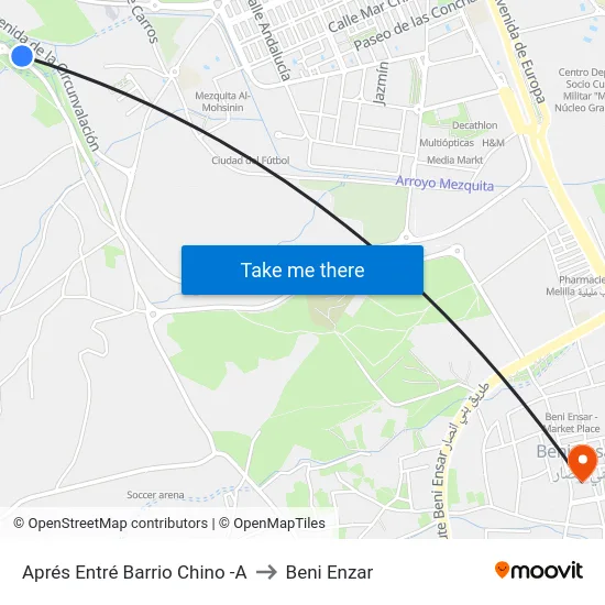 After Barrio Chino Entrance -A to Beni Enzar map
