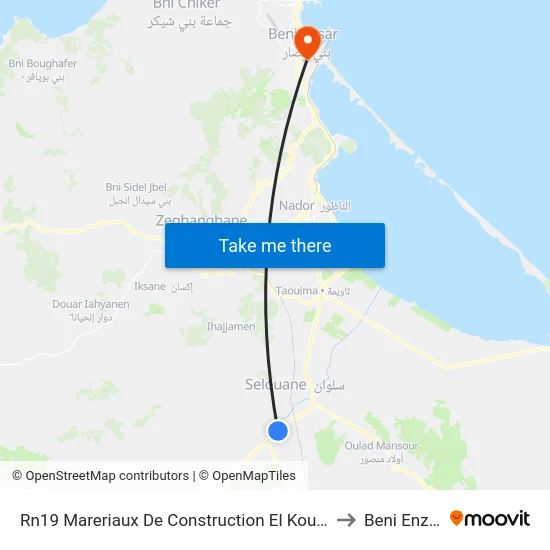 Rn19  Mareriaux De Construction El Koutbi to Beni Enzar map