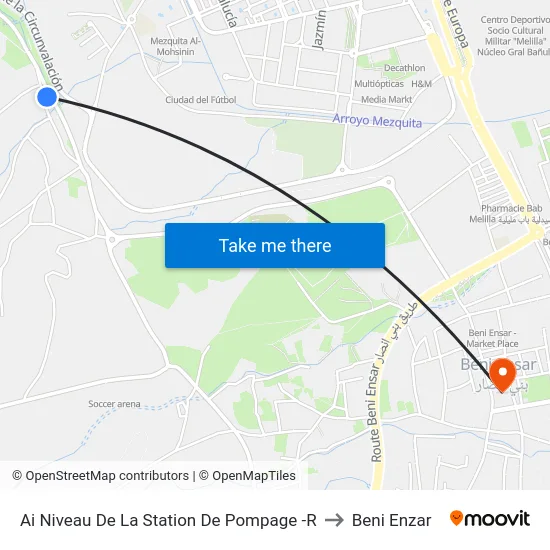 Ai Niveau De La Station De Pompage -R to Beni Enzar map