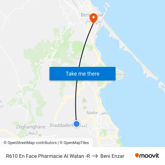 R610 En Face Pharmacie Al Watan -R to Beni Enzar map