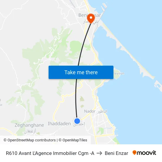 R610 Avant L'Agence Immobilier Cgm -A to Beni Enzar map