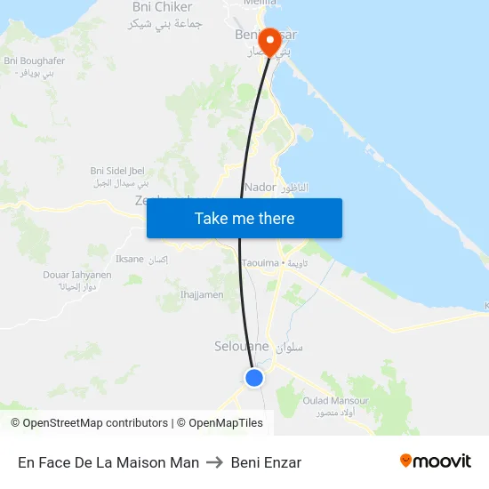 En Face De La Maison Man to Beni Enzar map