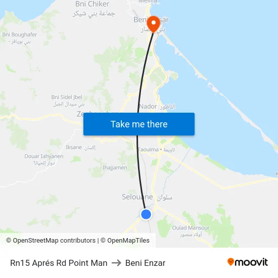 Rn15 Aprés Rd Point Man to Beni Enzar map