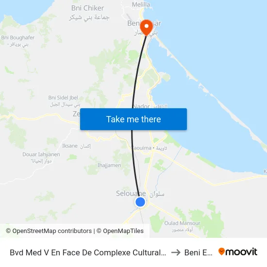 Bvd Med V En Face De Complexe Culturale Et Sportif -R to Beni Enzar map