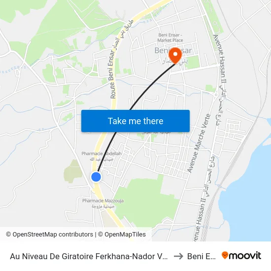 Au Niveau De Giratoire Ferkhana-Nador Vers Beni Enser to Beni Enzar map