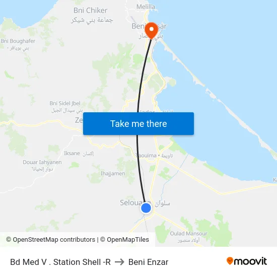 Bd Med V . Station Shell -R to Beni Enzar map