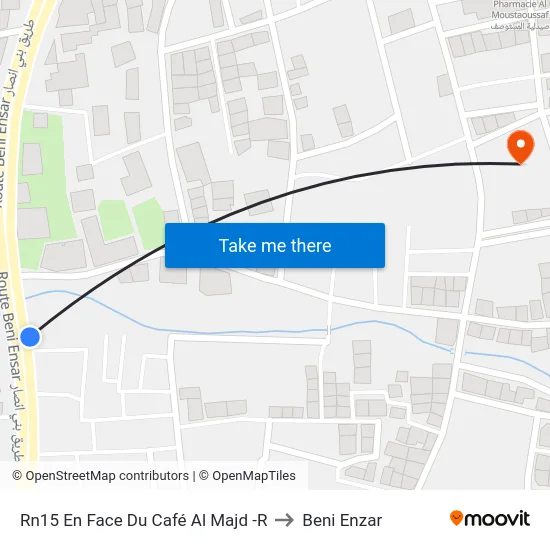 Rn15 En Face Du Café Al Majd -R to Beni Enzar map