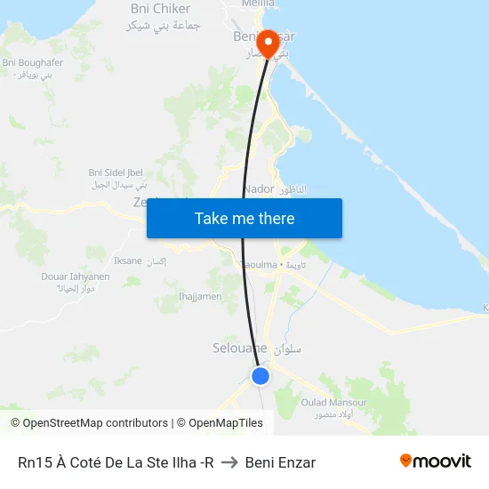 Rn15 À Coté De La Ste Ilha -R to Beni Enzar map